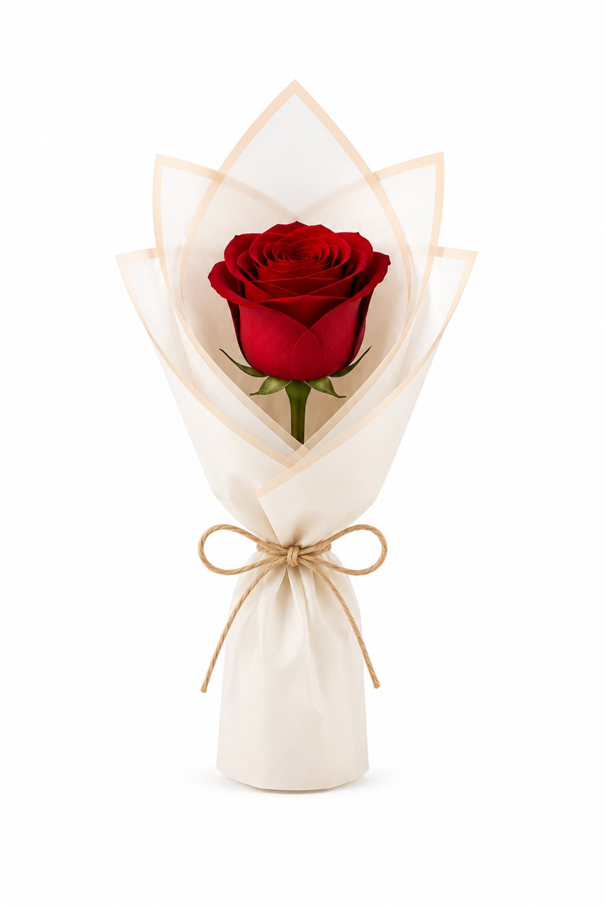 Rose Art Kız İsteme Söz Nişan İçin Kırmızı Tek Gül Buketi Anne Gülü - görsel 1