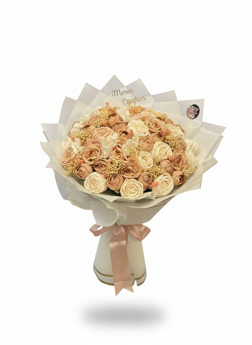 Pinterest Boheme Kalıcı Gül Aranjmanı – Nişan, Söz, Düğün İçin