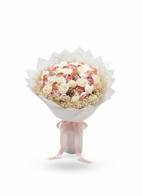 Somon Işıltısı Buketi ✨ | Şakayık & Erengül ile Sıcak Zarafet