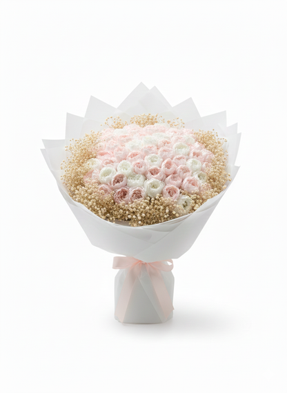 Pastel Tonlarda Kokulu Sabun Gül Buketi | 50’li Kalıcı Romantik Hediye 🌸