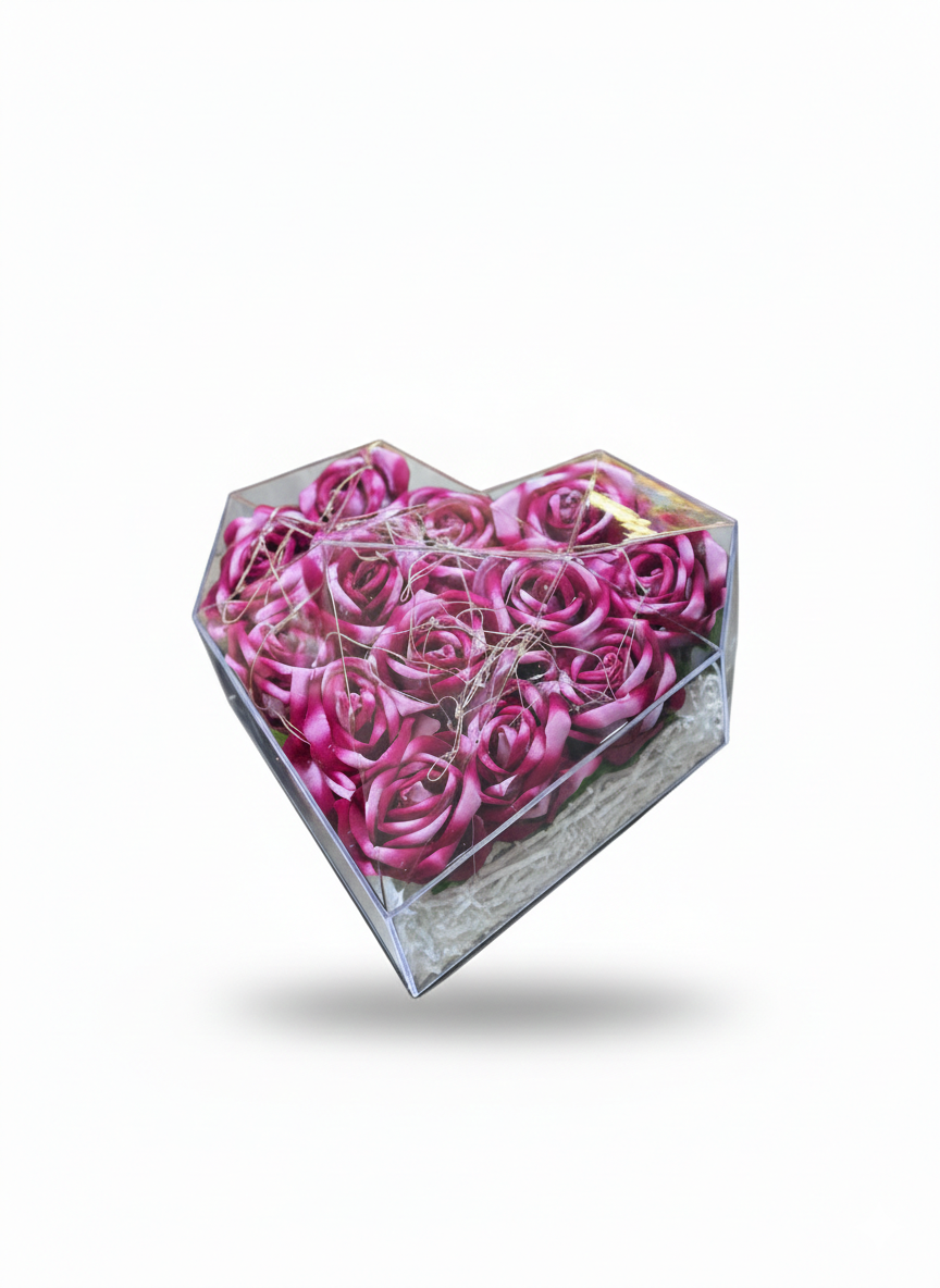 Premium Özel Tasarım Ayıcıklı Gül Aranjmanı - Fuşya