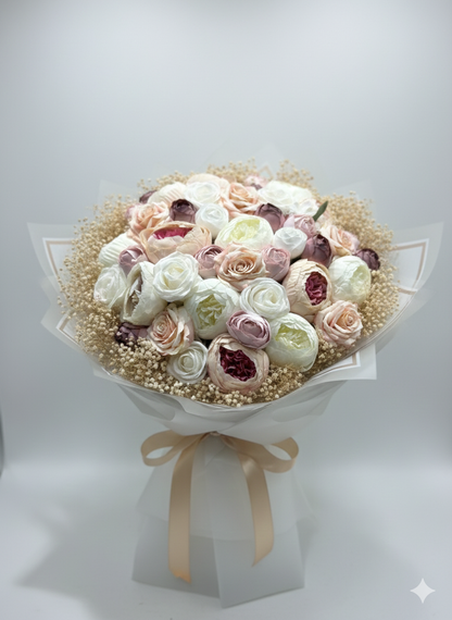 Pastel Aşk Buketi 💕 | Şakayık & Erengülün Zamansız Uyumu