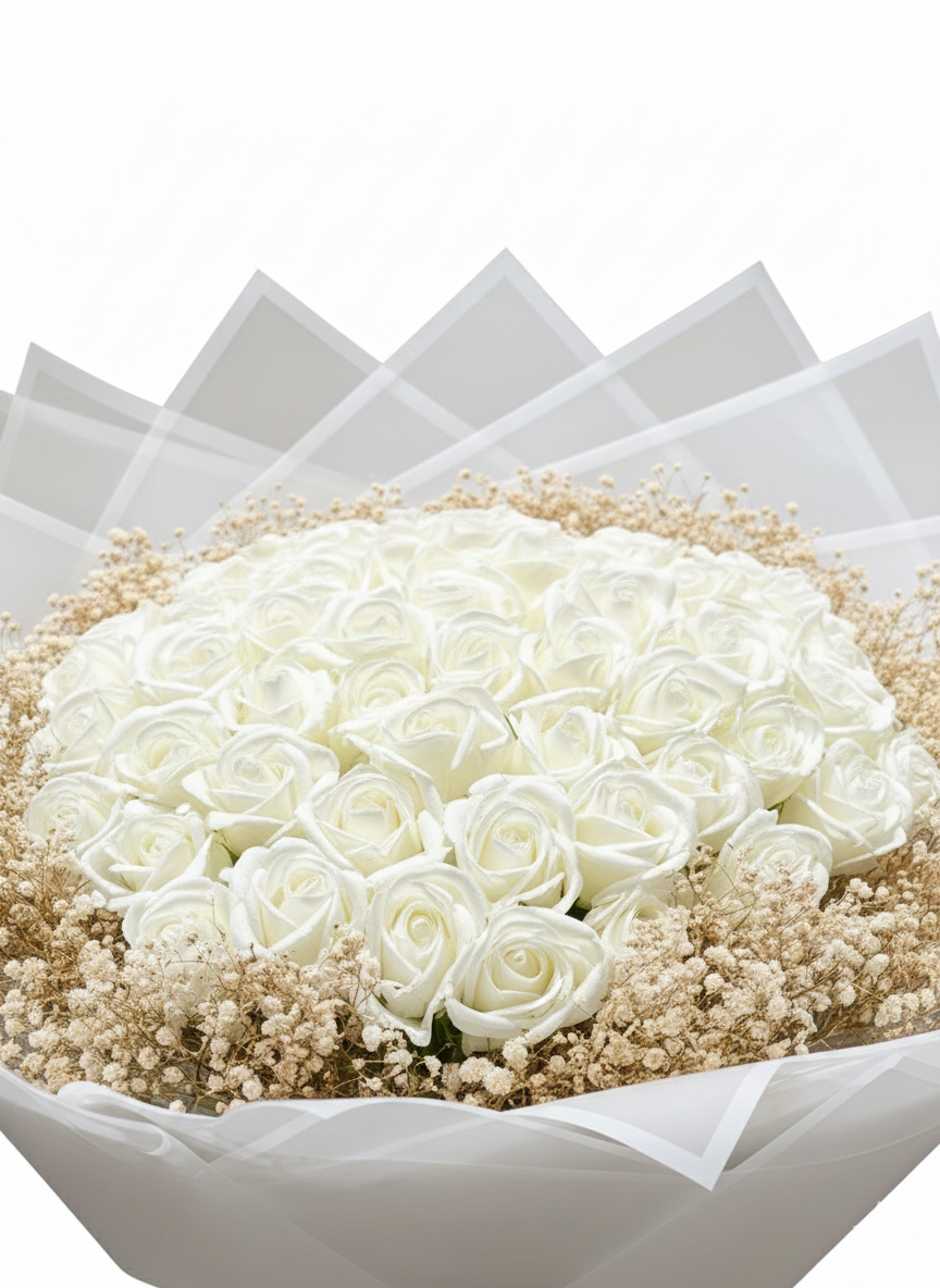 50’li Beyaz Kokulu Sabun Gül Buketi | Zarif ve Kalıcı Hediye Seçeneği 🤍