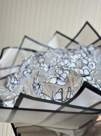 Beyaz Çift Kanatlı Işıklı Kelebek Buketi | 35 Adet LED Işıklı Kelebek Tasarımı 🤍🦋
