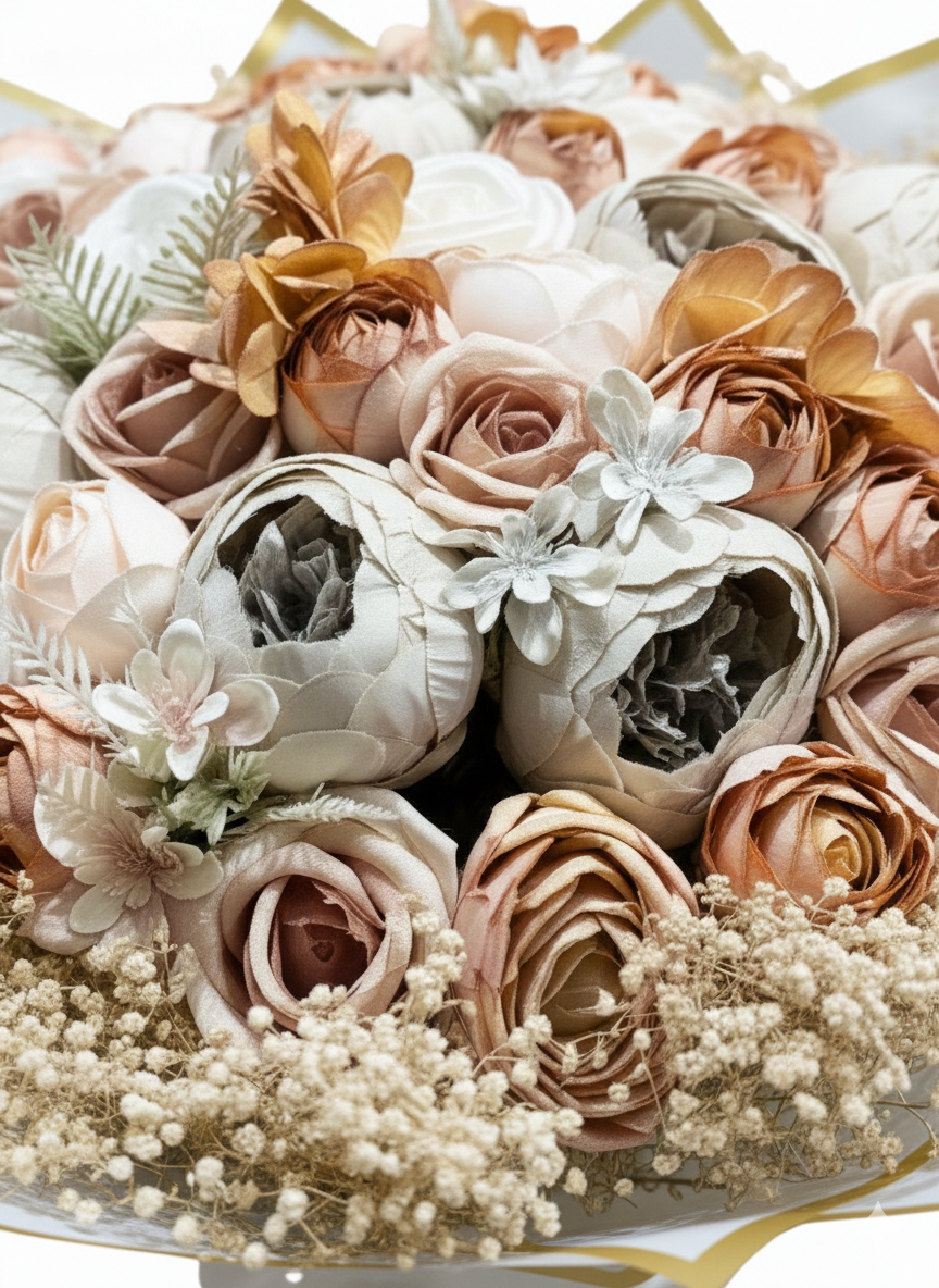 Kahve Zarafeti Buketi ☕ | Şakayık & Erengül ile Sıcak Premium Dokunuş