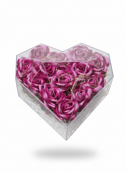 Premium Özel Tasarım Ayıcıklı Gül Aranjmanı - Fuşya