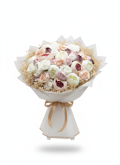 Pastel Aşk Buketi 💕 | Şakayık & Erengülün Zamansız Uyumu