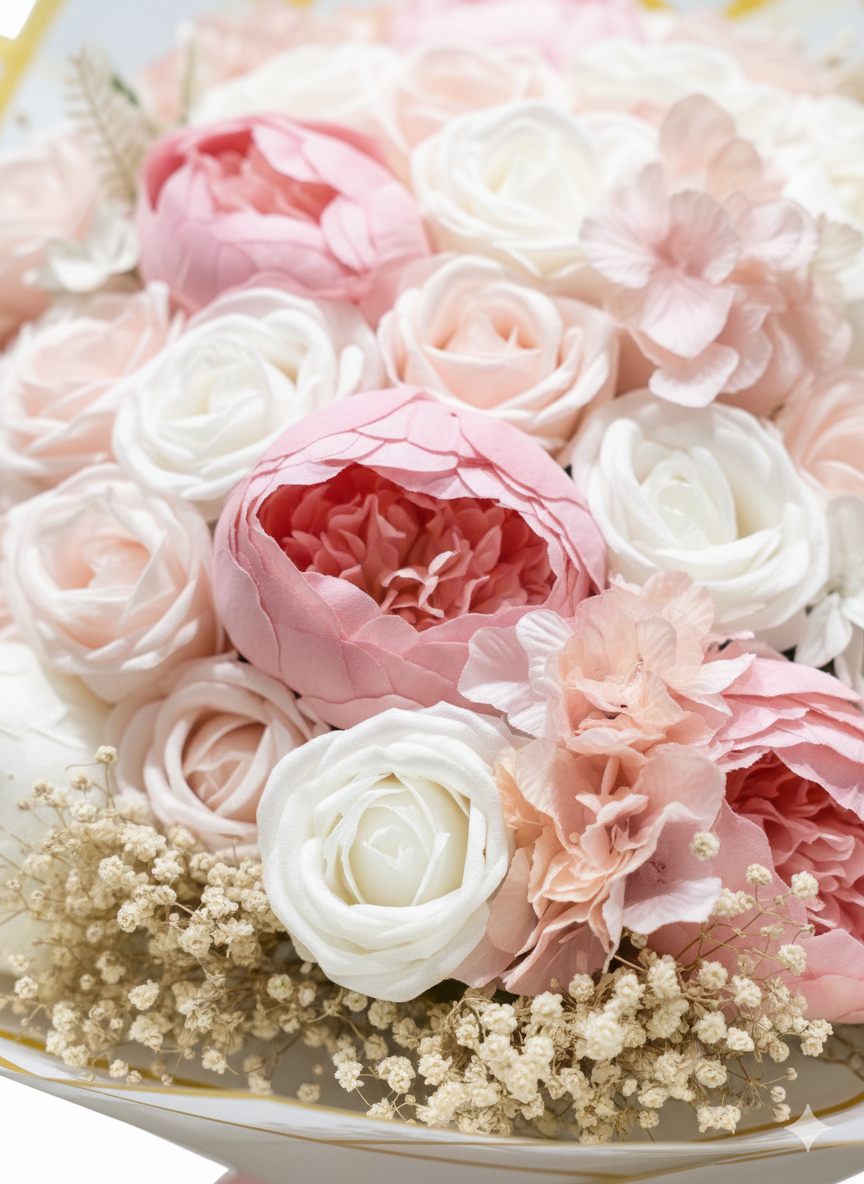 Somon Aşkı Buketi 🌸 | Pembe Şakayık & Ortanca ile Zarafetin En Tatlı Hali