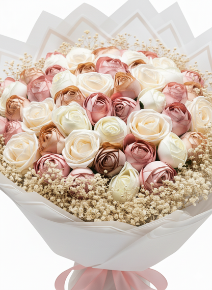 Somon Işıltısı Buketi ✨ | Şakayık & Erengül ile Sıcak Zarafet