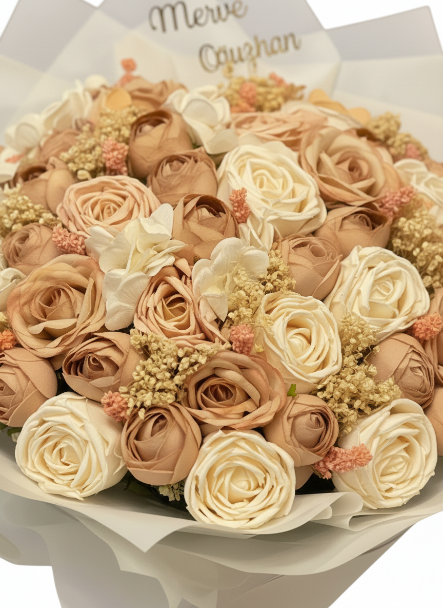 Pinterest Boheme Kalıcı Gül Aranjmanı – Nişan, Söz, Düğün İçin