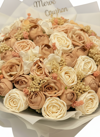 Pinterest Boheme Kalıcı Gül Aranjmanı – Nişan, Söz, Düğün İçin