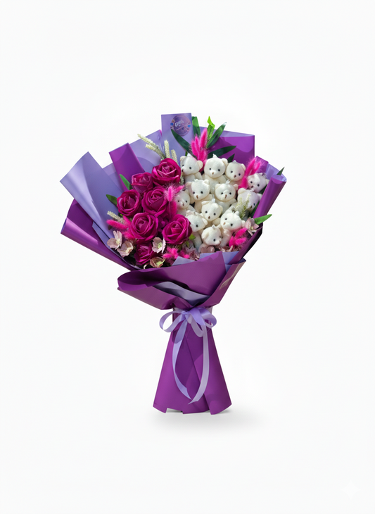 Fuşya Asaleti ve Peluş Zarafetinin Sanatsal Uyumu