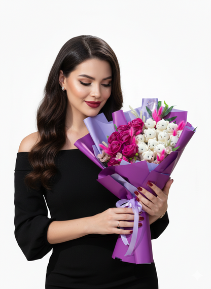 Fuşya Asaleti ve Peluş Zarafetinin Sanatsal Uyumu