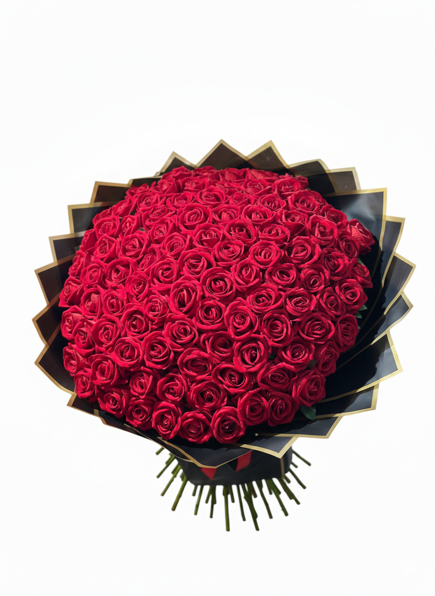 101 Kadife Gülün Görkemli Uyumu