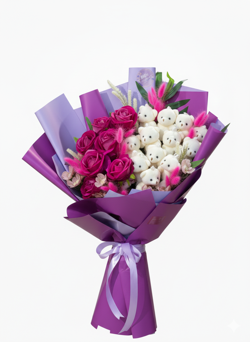 Fuşya Asaleti ve Peluş Zarafetinin Sanatsal Uyumu