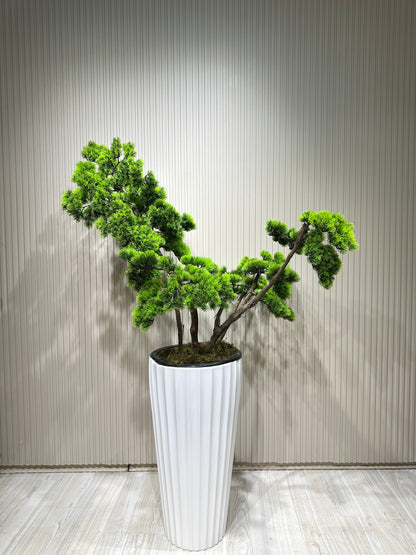 150 cm 3 Dal Bonsai Ağaç | Beyaz Kırılmaz Saksıda Gerçek Görünümlü Yapay Ağaç 🌿