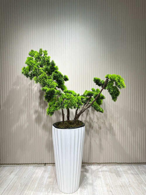 150 cm 3 Dal Bonsai Ağaç | Beyaz Kırılmaz Saksıda Gerçek Görünümlü Yapay Ağaç 🌿