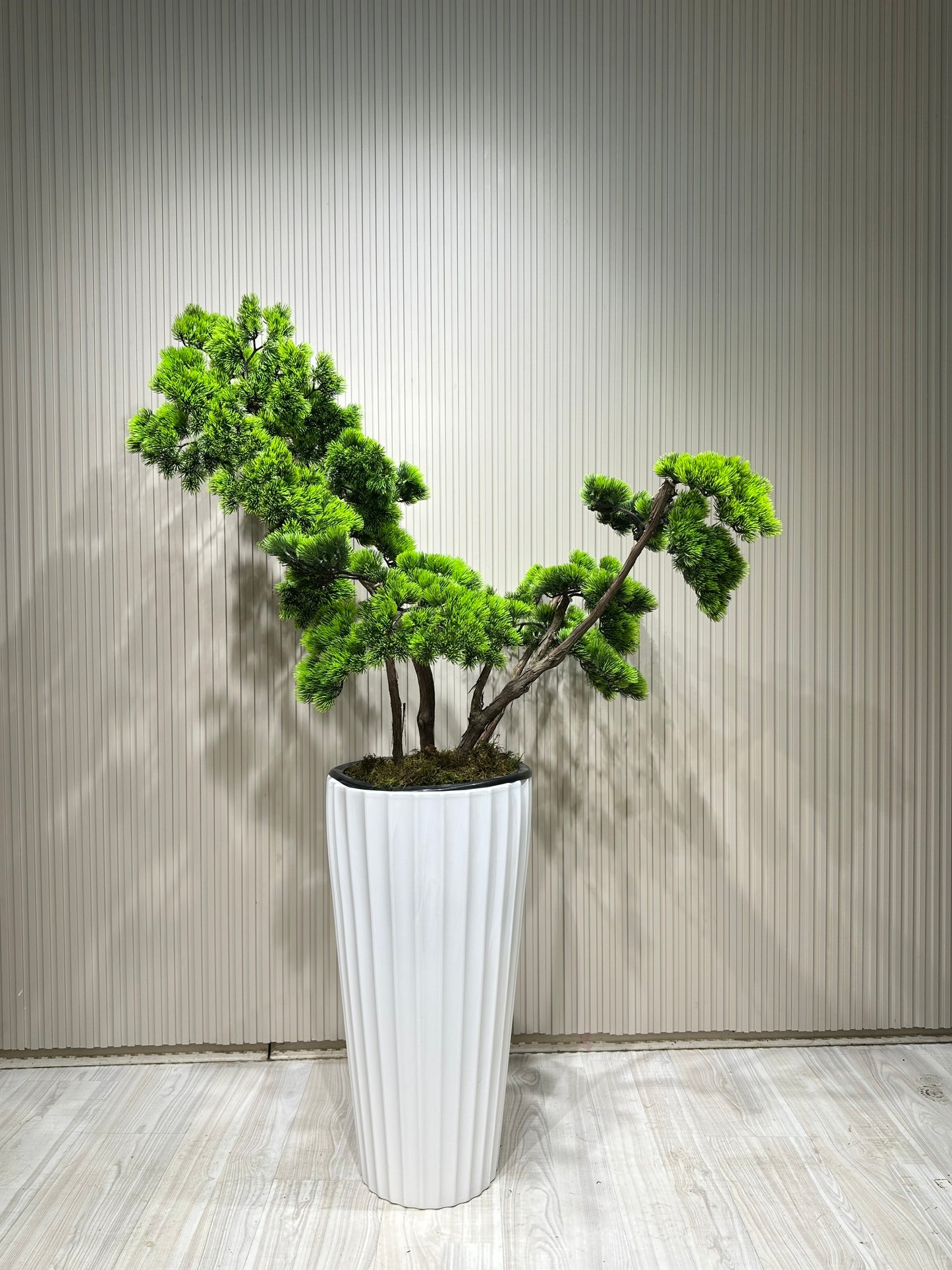 150 cm 3 Dal Bonsai Ağaç | Beyaz Kırılmaz Saksıda Gerçek Görünümlü Yapay Ağaç 🌿