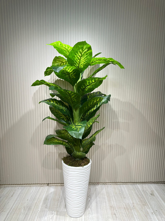 Büyük Difenbahya Bitkisi | Gerçek Görünümlü Yapay Salon Bitkisi 🌿