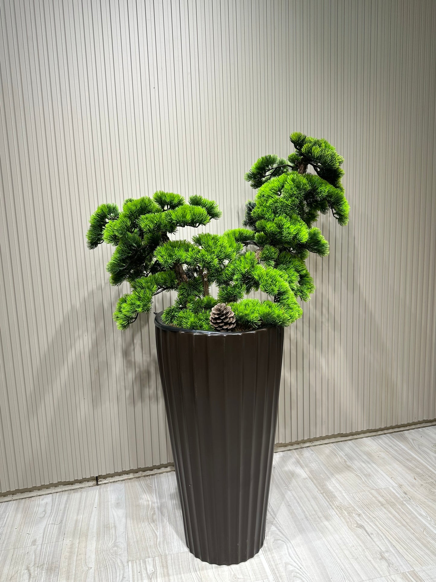 120 cm Çift Dal Bonsai Ağaç | Lüks Siyah Saksıda Gerçek Görünümlü Yapay Ağaç 🌿