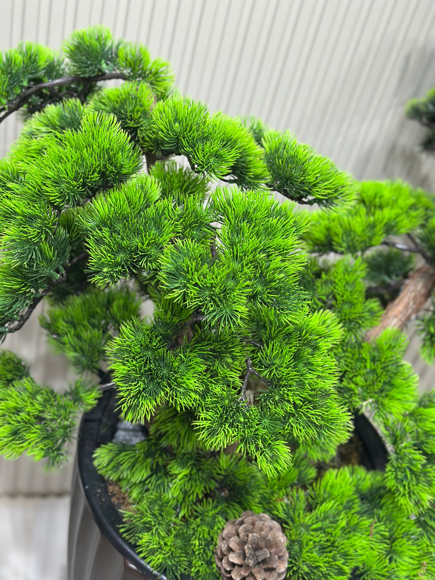 120 cm Çift Dal Bonsai Ağaç | Lüks Siyah Saksıda Gerçek Görünümlü Yapay Ağaç 🌿