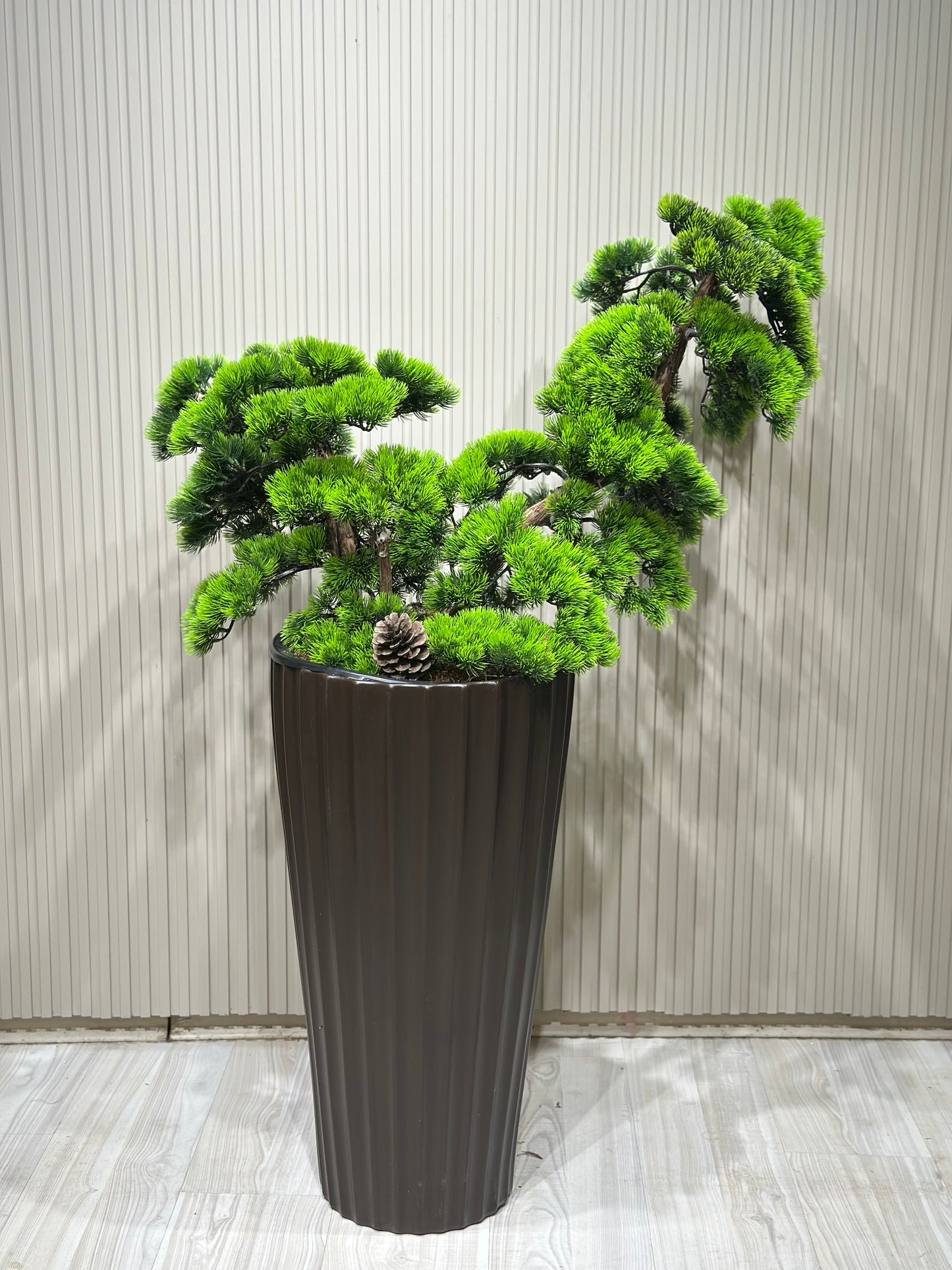 120 cm Çift Dal Bonsai Ağaç | Lüks Siyah Saksıda Gerçek Görünümlü Yapay Ağaç 🌿