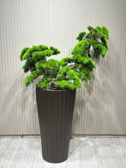 120 cm Çift Dal Bonsai Ağaç | Lüks Siyah Saksıda Gerçek Görünümlü Yapay Ağaç 🌿