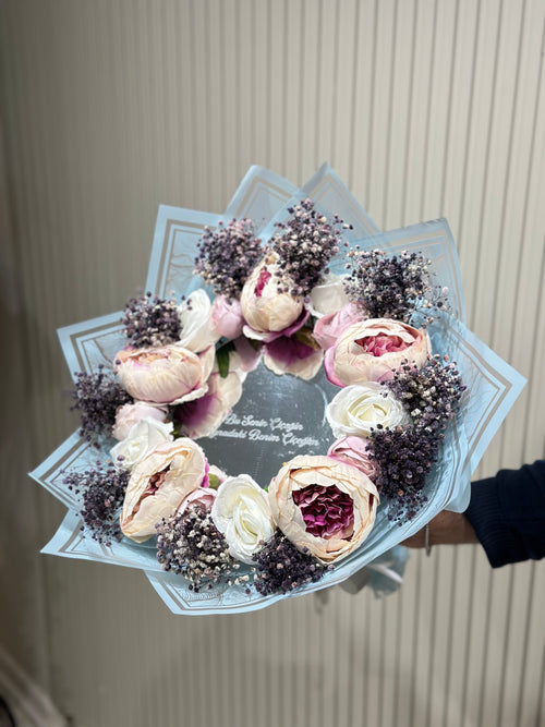 Lila Cipso & Şakayık Ayna Buketi