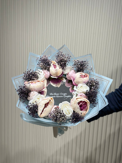 Lila Cipso & Şakayık Ayna Buketi