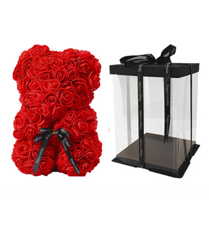 Ayı Teddy Bear Premium Kırmızı Güllü  - Özel Tasarım Hediye Kutusu