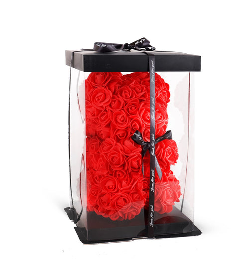 Ayı Teddy Bear Premium Kırmızı Güllü  - Özel Tasarım Hediye Kutusu